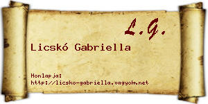 Licskó Gabriella névjegykártya